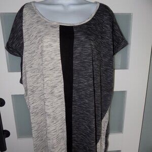 Worthington Womens Multi-Color Cuffed Sleeve Scoopneck Top Size 3X Women's